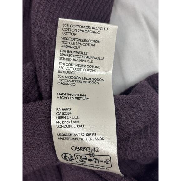 We The Free Long Sleeve Asymmetrical Top Purple Cotton Size L - Picture 6 of 7